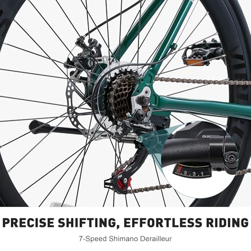 VIRIBUS Hybrid Bikes, 28 inch Mens Hybrid Bicycle 7 Speed
