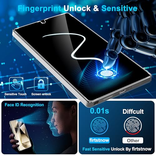 Image of firtstnow 3 Pack Screen Protector for Samsung Galaxy S25 Ultra 6.9 Inch, 9H Tempered Glass, Ultrasonic Fingerprint Unlock, Case Friendly Tempered Glass Screen Protector for Samsung Galaxy S25 Ultra