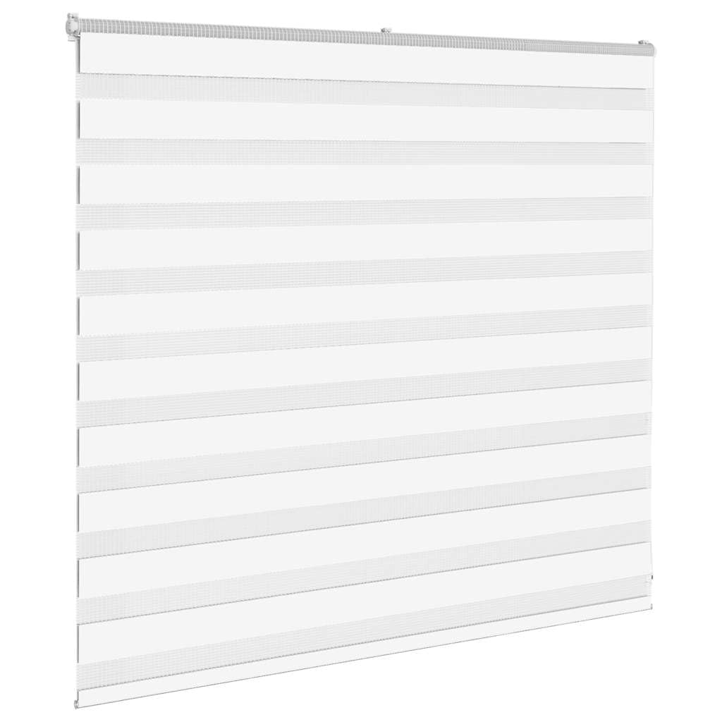 Tenda a rullo zebrata bianca, 160 x 100 cm, poliestere | Montaggio a parete o finestra, doppio strato traslucido, catena regolabile, facile da pulire