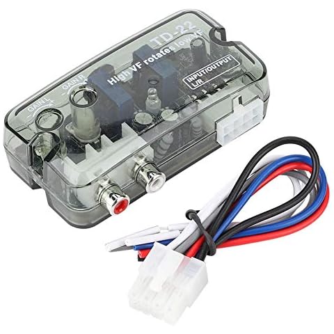 Acouto Car Audio Converter Stereo High to Low Frequency Speaker Level Converter Auto Amp Subwoofer Amplifier CD Player High to Low Adapter with Control Wire Cover