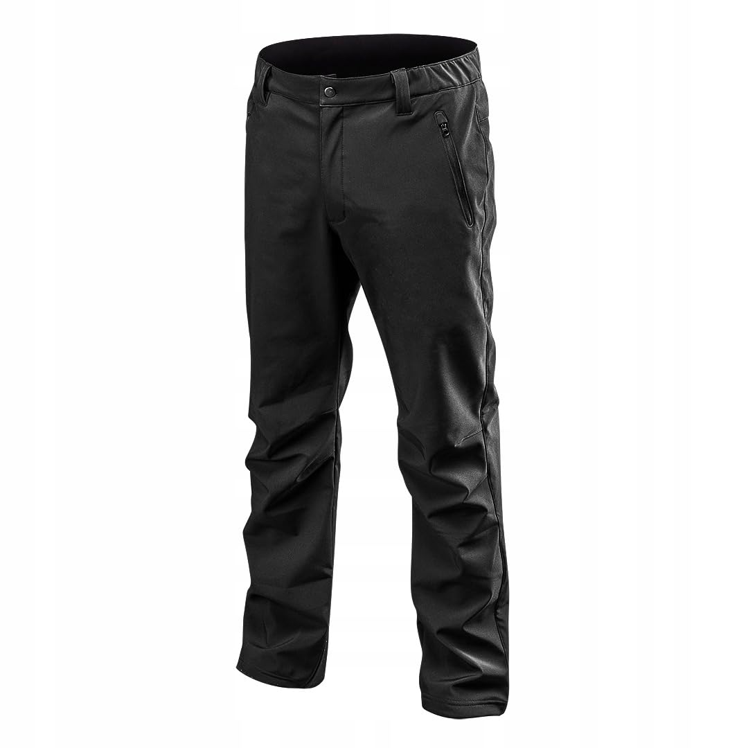 NEO TOOLS Spodnie softshellowe, czarne, zimowe, wodoszczelne, softshellowe, spodnie rekreacyjne, spodnie robocze, outdoorowe, spodnie ochronne, spodnie trekkingowe, S-3XL