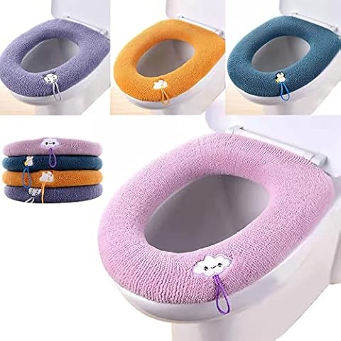 4 Piezas Fundas de Asiento de Inodoro con Asa Cover