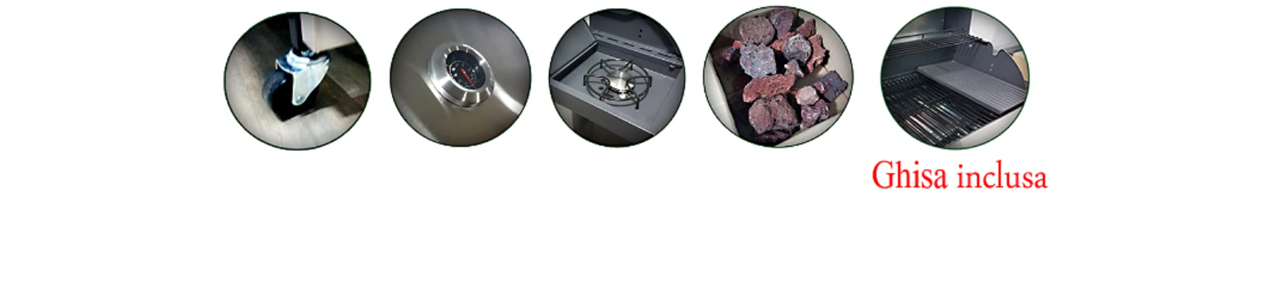 BARBECUE INOX A GAS 3 FUOCHI + FORNELLO LATERALE KE521/4