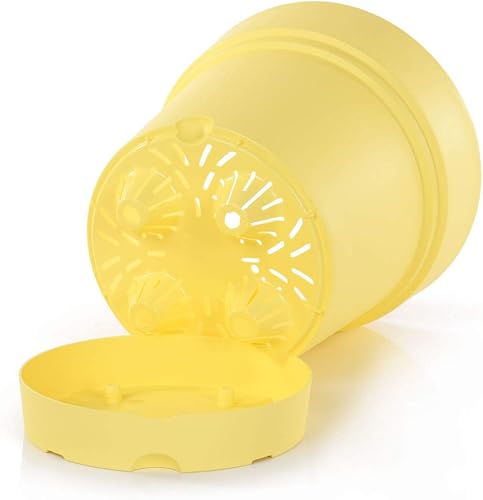 Miniatura 2 de Mintra Home Macetas de jardín, coloridas, macetas, macetas redondas, 8.5 pulgadas, 1 paquete (coral, 8.5 pulgadas de diámetro)