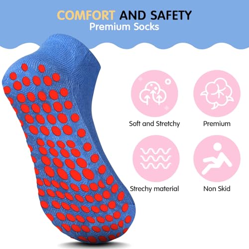 Geyoga 12 Pairs Non Slip Socks Ankle Grip Anti Skid Socks for Boys Toddlers Girl2