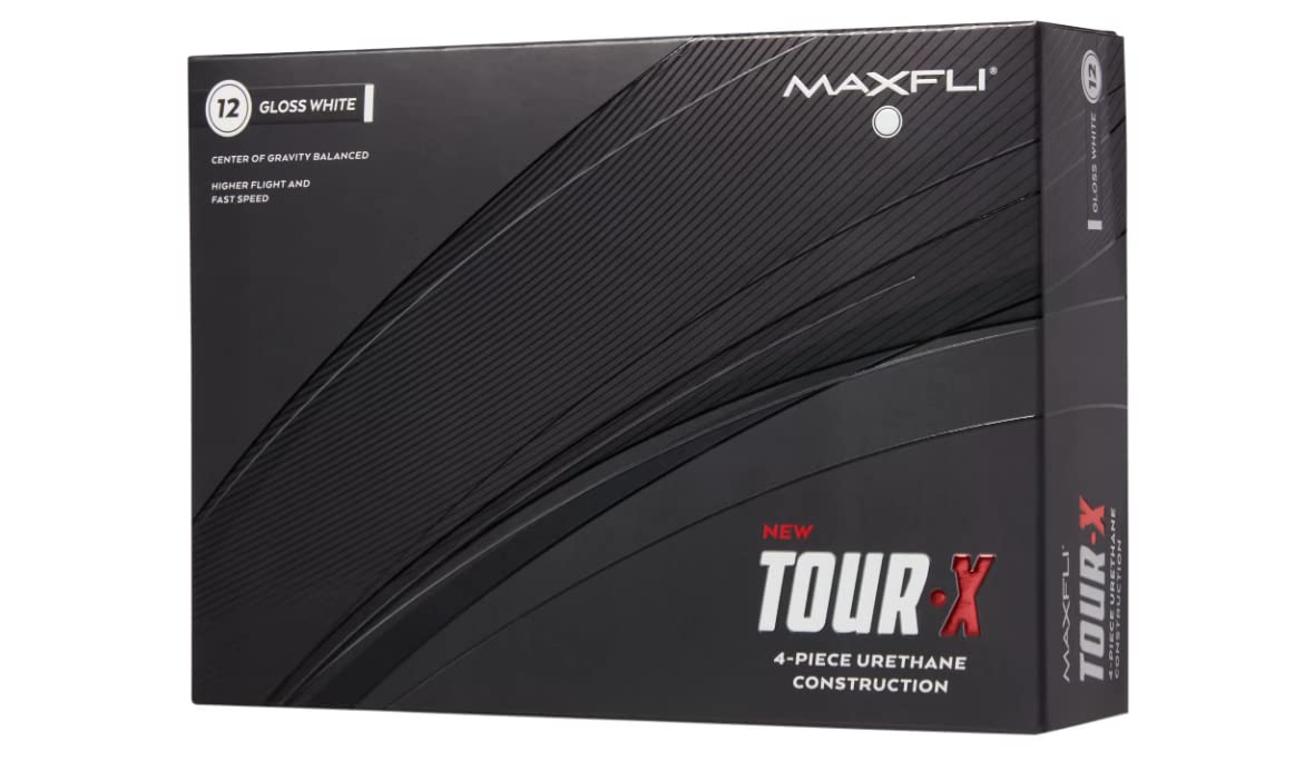 2023 Tour X White Golf Balls- 12 Pack- Center Gravity Balanced, Soft Cast Urethane, Fast Core, Dual Lonomer Mantle,Tetrahedron Dimple Pattern
