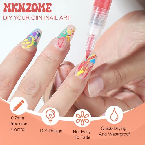 Image of 18 Color Nail Art Pens for Painting Nails, 0.7 MM Nail Polish Pens Set Drawing Point Liner Acrylic Painted Pen Kit, Waterproof Quick-drying Nail for DIY Design Manicure Tools