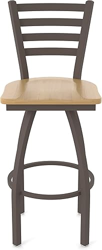 Miniatura 208 de 410 Jackie Taburete de bar giratorio de 36 pulgadas con acabado bronce y asiento de vinilo negro Vinilo negro,Canter Burdeos,Tierra Canter,Canter