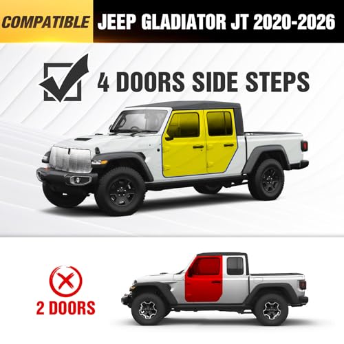 Estribos laterales para Jeep Gladiator JT 2020-2026, acero miniatura 2
