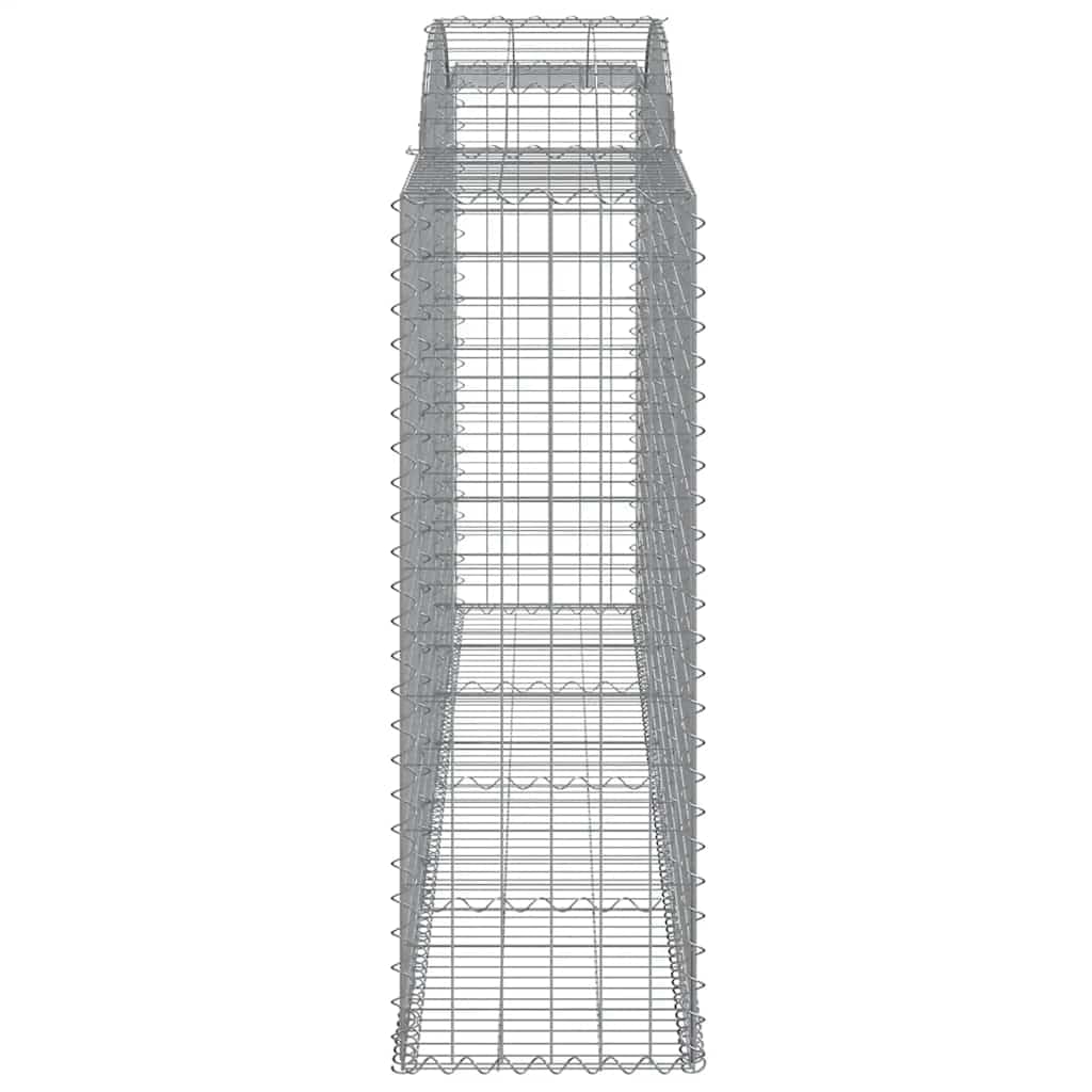 Gaviones con arco alto, 2 unidades, 300 x 50 x 140/160 cm, de hierro galvanizado, para barreras de jardín y protección visual, como pared decorativa insonorizada con construcción estable