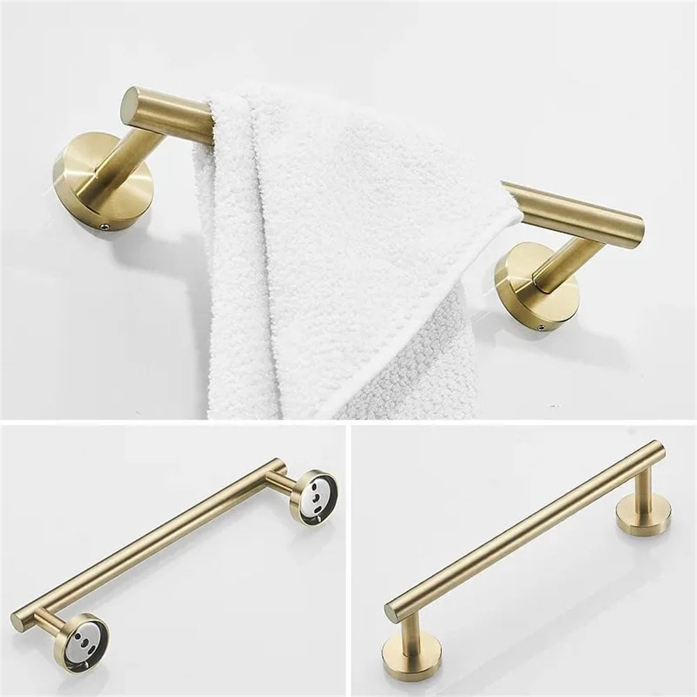 Juego de Accesorios de baño, Estante Dorado, Gancho para Bata, toallero, Barra, Soporte para Papel de Seda, Acero Inoxidable, Dorado, Juego de 5 Piezas