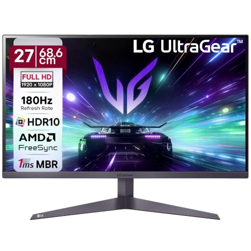 Image of LG 27GS50F 68.6cm (27 Inch) Ultragear FHD (1920x1080) Gaming Monitor, 180Hz, 1ms MBR, AMD FreeSync, Anti-Glare, DP, HDMI X 2, HDR10, FPS Counter, 3-Side Virtually Borderless, Tilt Adjustment (Black)