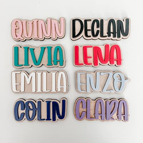 Imaginate Personalized 3D Name Magnet - Wood & Acrylic Custom Magnet for Locker, Refrigerator or Whiteboard - Great for Back to School or use to Display Artwork on Fridge 