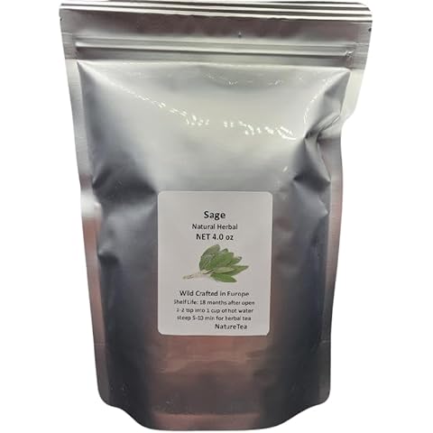 Sage - Salvia officinalis Dried Loose Leaf C/S by Nature Tea (4 oz) Cover