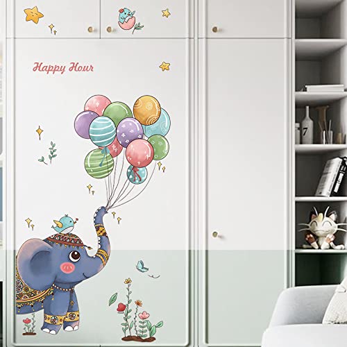Vinilo decorativo elefante acuarela para dormitorio infantil miniatura 4