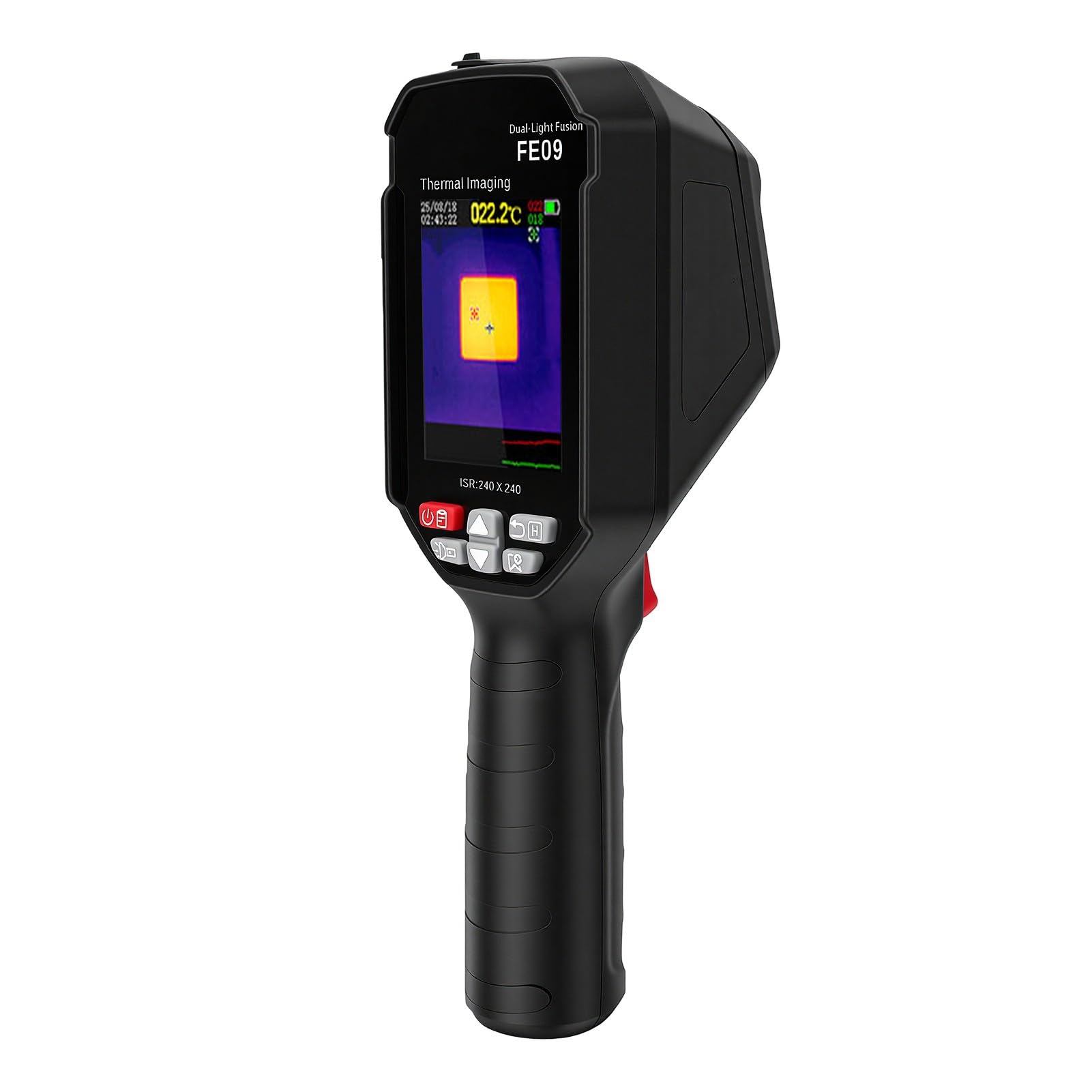 Annadue Cámara Térmica Portátil Resolución IR 240x240, Frecuencia de Actualización de 25 Hz, -4 °F a 1022 °F, Cámara de Imagen Térmica Profesional con LCD de 2,8", Emisividad Ajustable, 5 Paletas de
