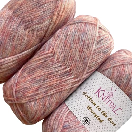 Image of Cotton to The Core Worsted Cotton Yarn, 3-Pack (654Yds /300G), Baby Pink