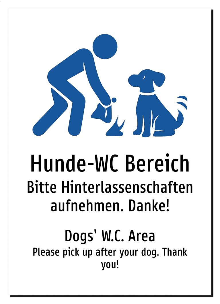 33669-DEEN-S-06 | Hunde-WC Bereich Schild | Deutsch Englisch | zweisprachig