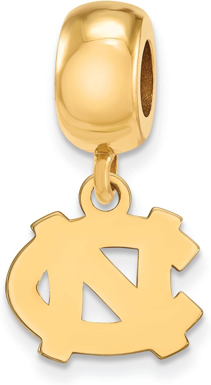 North Carolina Bead Charm Extra Small (3/8 Inch) Dangle (Gold Plated)