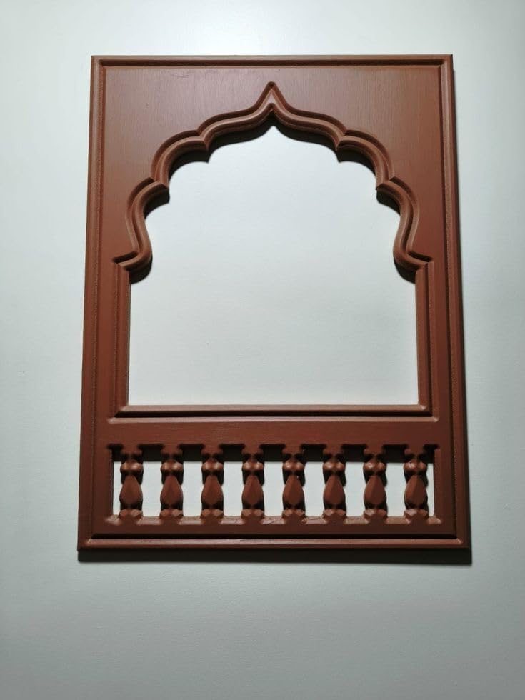 Wooden jharoka Mirror Frame with Mirror siz iz 16x12 inch-picture-17