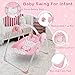 Otrolepota Baby Swing for Baby Girl,Newborn Swing with Music,5 Speed Levels,Timing Setting,Soft Cushion,Pink Foldable Infant Swing for Indoor Outdoor Use 0-9 Months