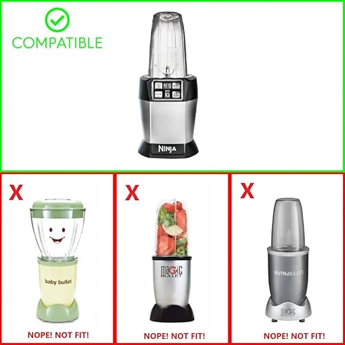 Miniatura 2 de Cuchilla de licuadora apta para Ninja, piezas de repuesto, 7 aletas, hoja macho con junta de goma, accesorios de licuadora compatibles con Nutri