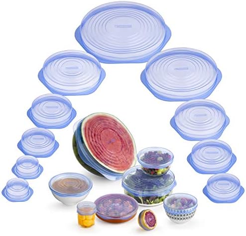 MONIX | 10 Tapas de Silicona Reutilizables para Alimentos, Flexib...