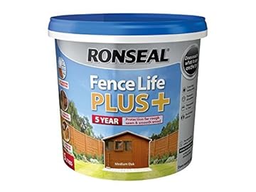 Ronseal RSLFLPPMO5L 5 Litre Fence Life Plus Paint - Medium Oak by Ronseal