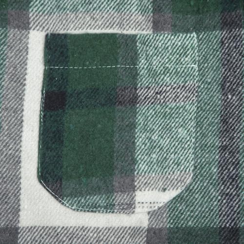 Image of Boys Girls Flannel Shirts Plaid Hoodies Fall Fashion Button Down Shirts | Long Sleeve Shirts Hooded Lightweight Jacket, Perfect for School Mornings, Leaf Piles,Camping, Bonfires, Weekend Adventures