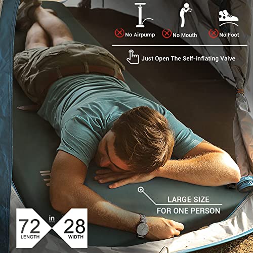 Camping Isomatte - 8 cm UltraThick Elastic Foam Selbstaufblasende Camping Matte mit Kissen Schnell Aufblasen in 25s für… - Image 5