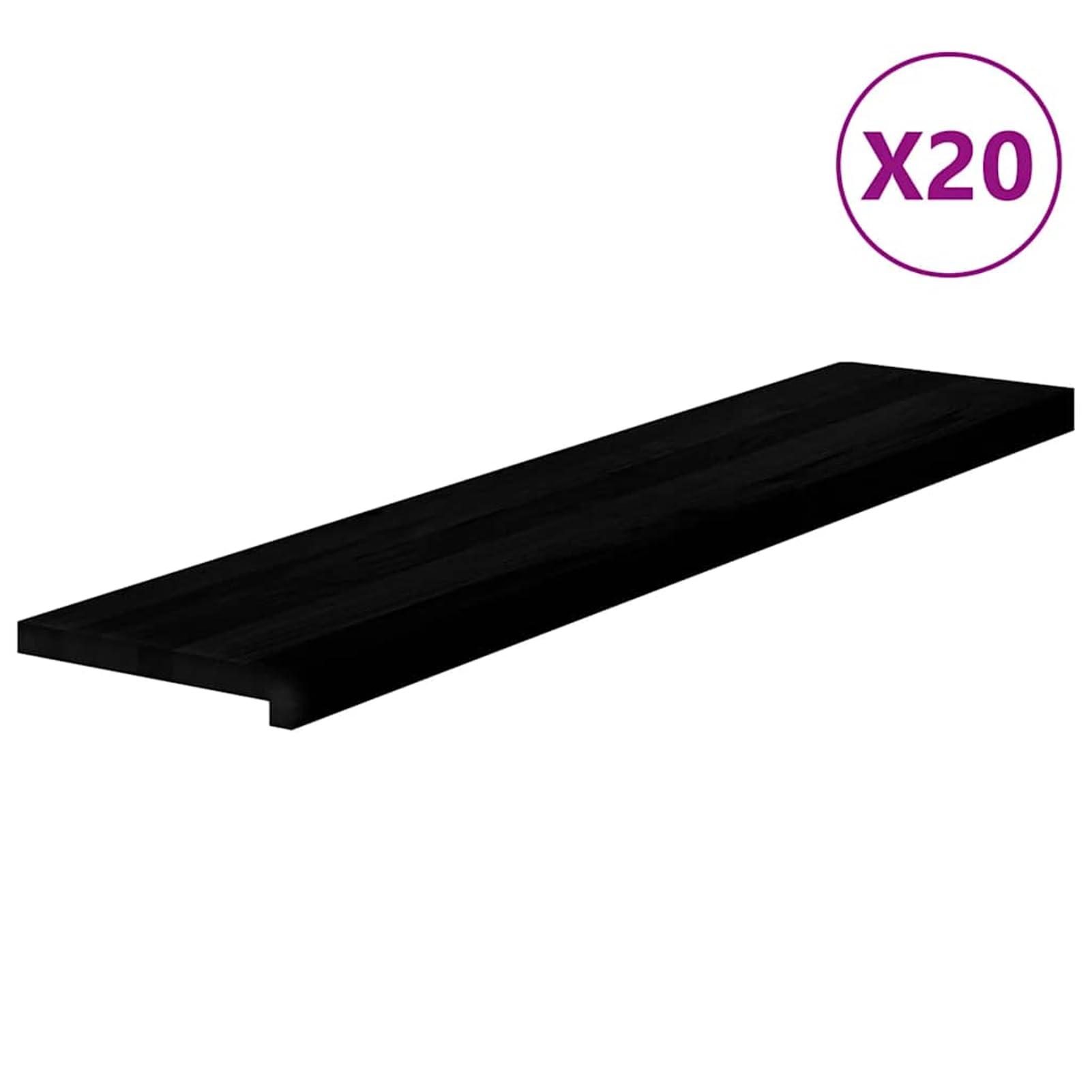 Stopnie schodowe z litego dębu, lakierowane na ciemnobrązowo (120 x 25 x 2 cm), 20 sztuk – wytrzymałe, łatwe w utrzymaniu i wszechstronne zastosowanie jako stopień lub parapet do salonu, przedpokoju i