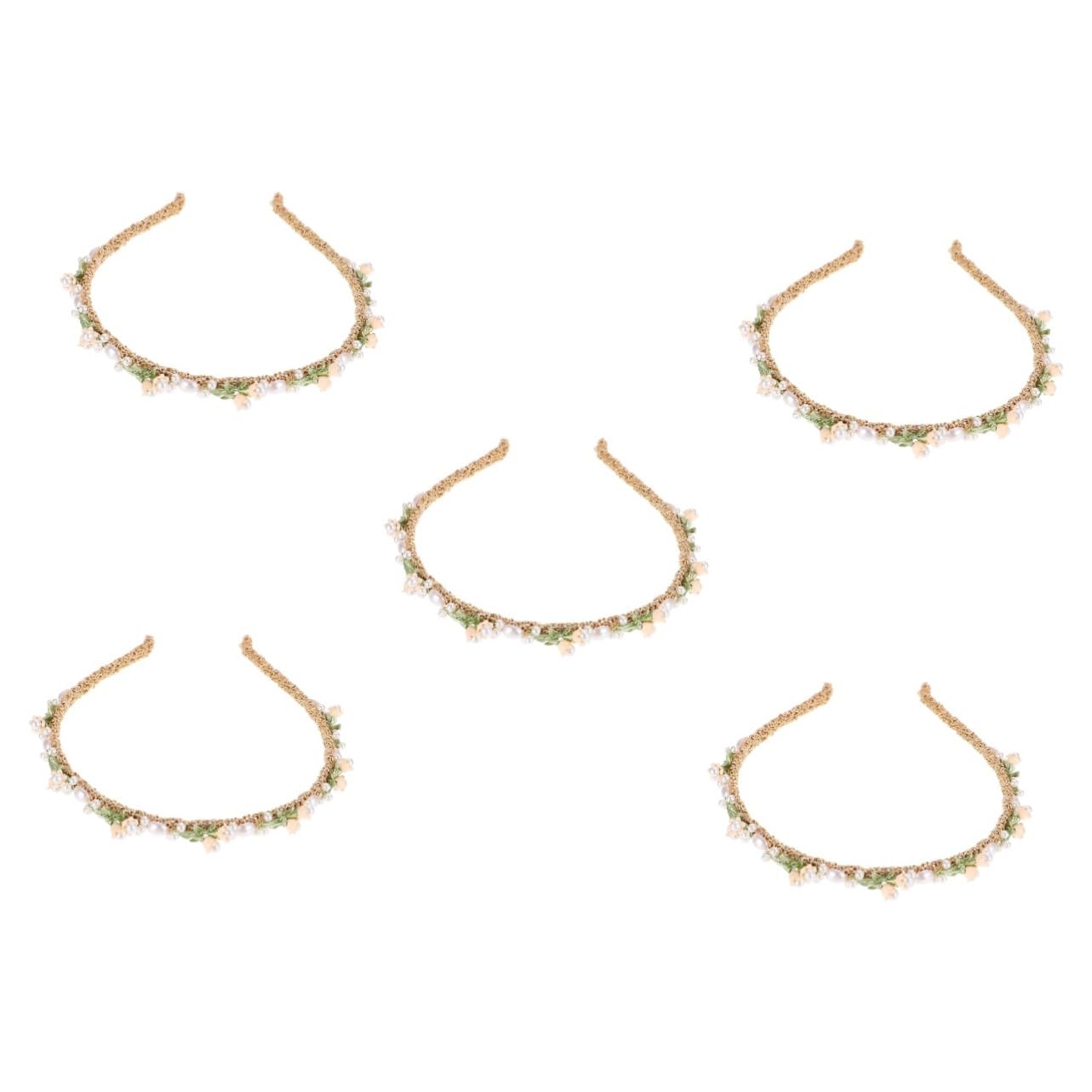 DOITOOL 5pezzi Cerchietto Floreale Fiori Di Campanula Accessorio Sposa Elegante Per Matrimonio Compleanno e Occasioni Speciali
