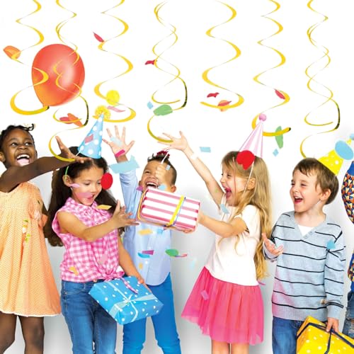 Image of Fumwase Party Swirl Decorations Gold Shinny Foil Hanging Swirl Decorations Plastic Streamer for Ceiling Plastic Streamer for Party Decorations Metallic Hanging Swirl Pack of 30
