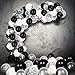 Tuoyi 100pcs Chrome Metallic Balloons - 12 Inch Black, White, and Silver With Confetti for Wedding, Engagement, Black Party Decorations, Birthday