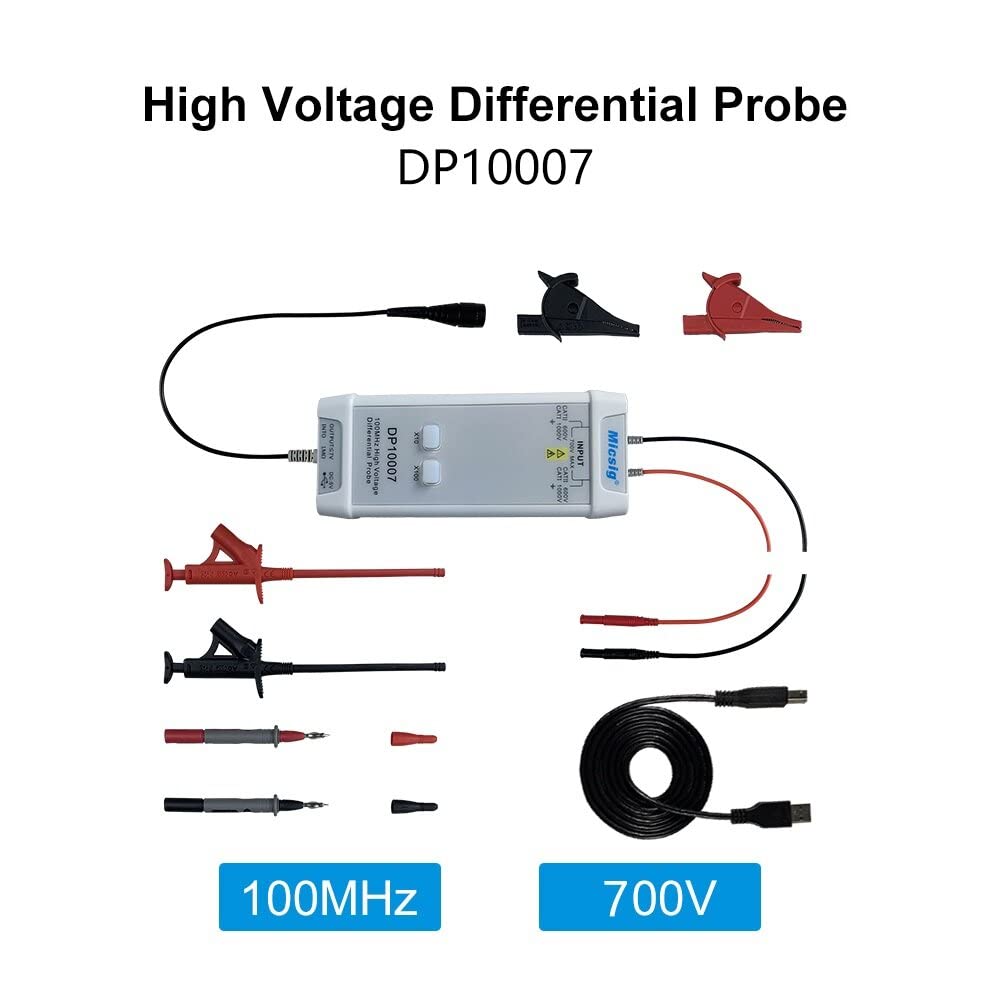 DP10007 Oscilloscope High Voltage Differential Probe 100MHz+70V Oscilloscope Probe Kit
