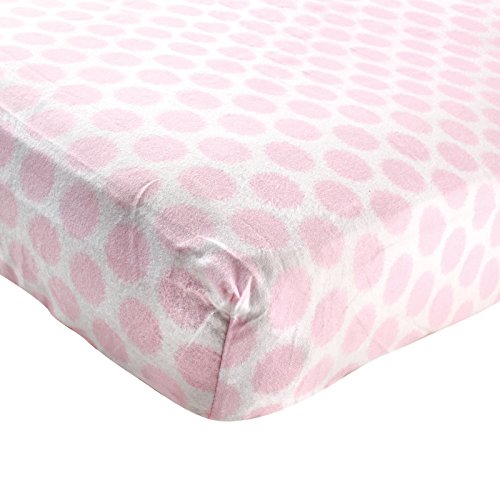 Luvable Friends Unisex Baby Fitted Crib Sheet, Pink Dot, One Size