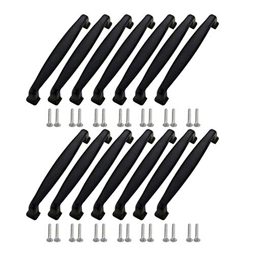 Youkap 14pcs Negro Bar Cocina Dormitorio Muebles manijas Cepillado 128mm/5.03'' Gabinete Puerta Manija Armario Cajón