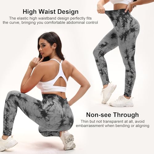 Tie Dye High Waisted Seamless Women's Yoga Leggings Soft Tummy Control Workout Leggings for Gym Athletic - Image 4