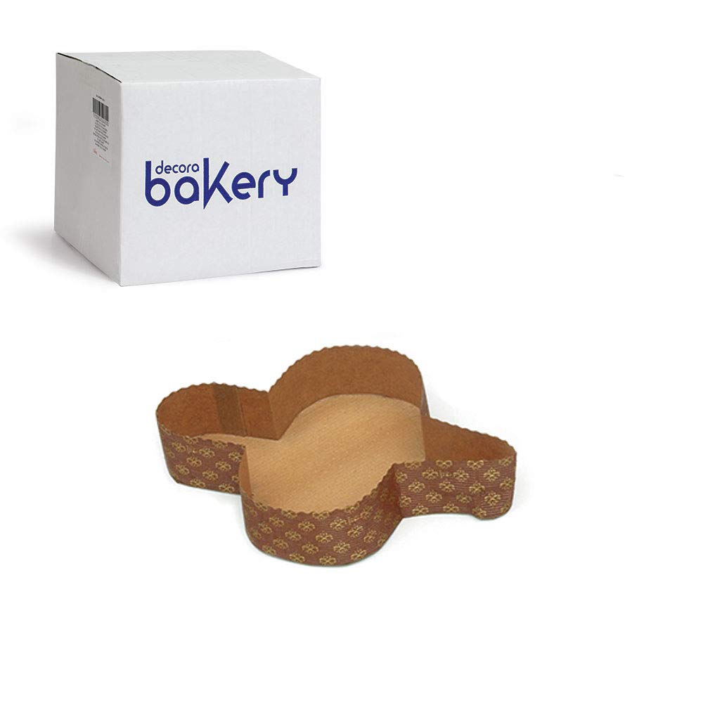 Decora 0320198 Confezione Forme Colomba, Carta di cellulosa, Marrone, 750 g-75 Pezzi