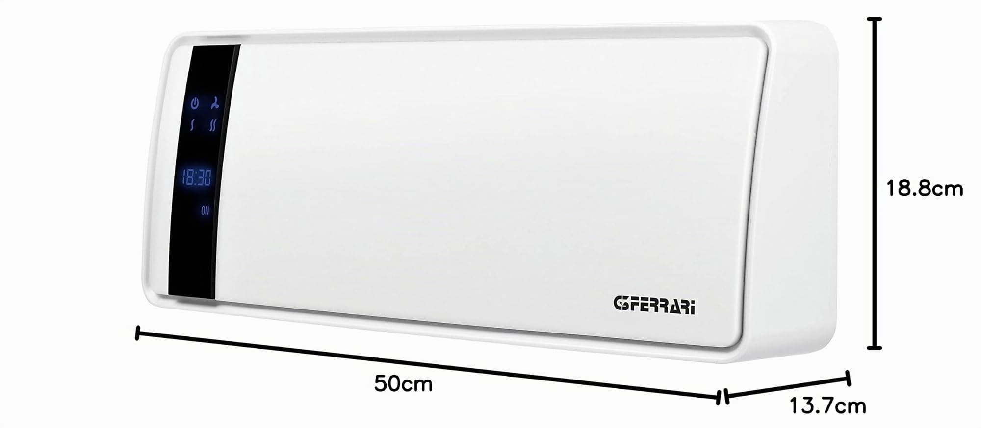 G3 Ferrari G60022 Termoconvettore Murale, 2000 W, LED display, Programmabile, Bianco