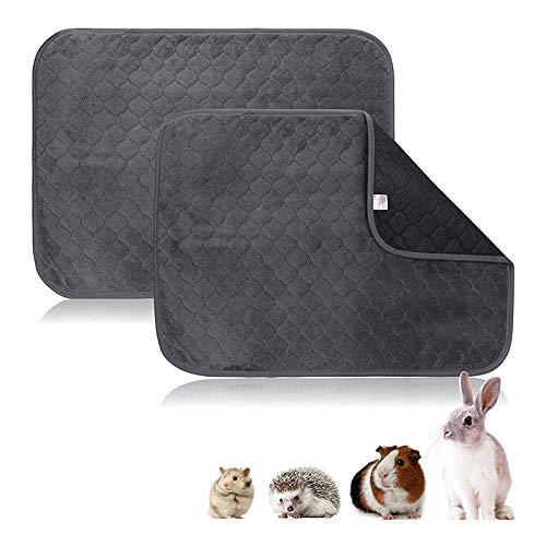 FOUTP Lot de 2 Tapis pour Cage De Cochon d'Inde Lavable Etanche Couverture Absorbant pour Petits Animaux Lapin Nain Chinchilla Hérisson 60 * 45cm Cover