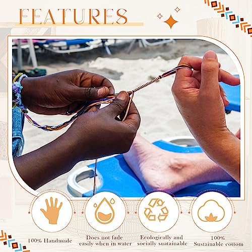 Yinkin 12 Pcs Boho Surfer Ankle Bracelet Unisex Handmade Braided Bracelet Adjustable Beaded Anklets Waterproof Beach Bracelet For Women Men thumb #2