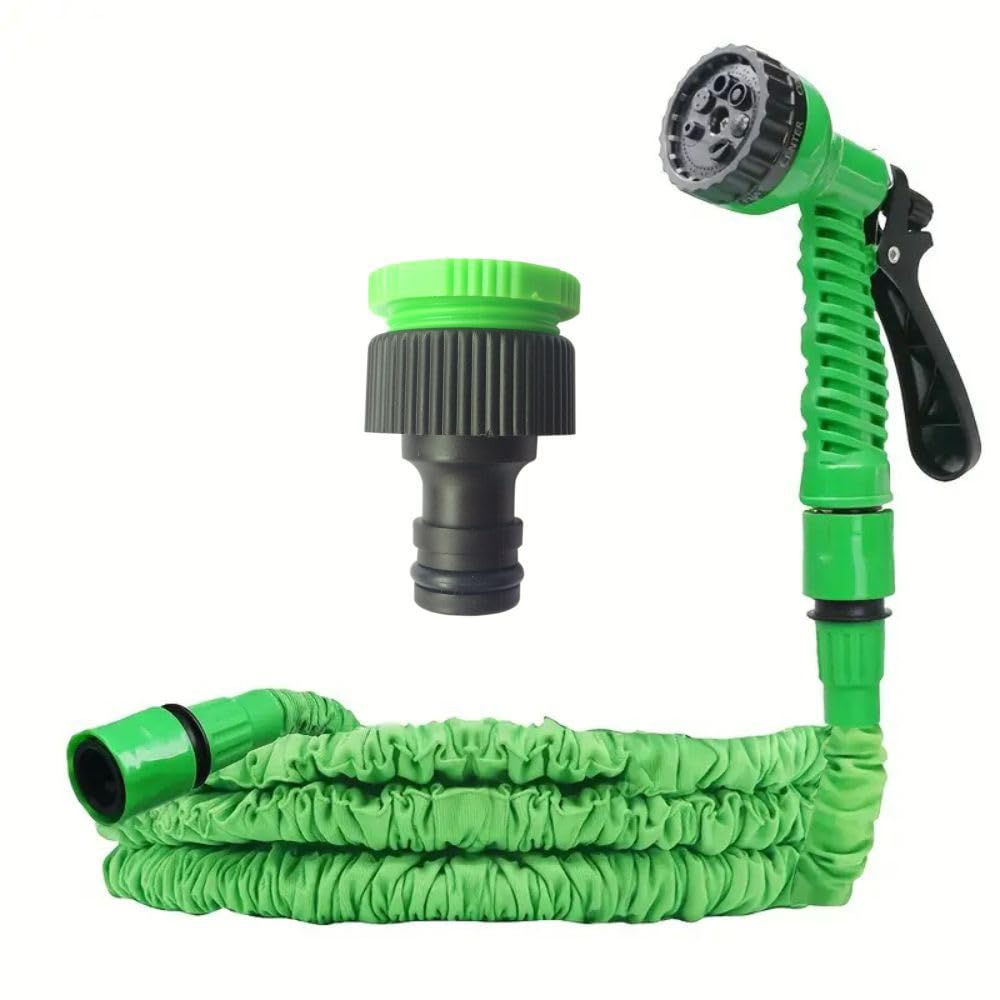 25ft/50ft/100ft/125ft/150ft/200ft Expandable Garden Hose Pipes, Expandable Garden Hose Flexible Stretch Water Pipe for Home Lawn Car with 7 Function Professional Water Spray Nozzle (25FT)