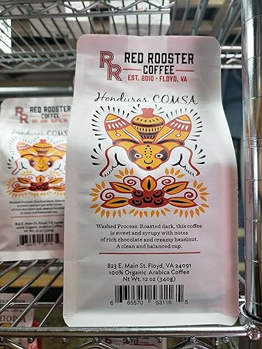 Red Rooster Coffee Honduras COMSA Marcala Café en Grano Tostado Oscuro 12oz miniatura 4