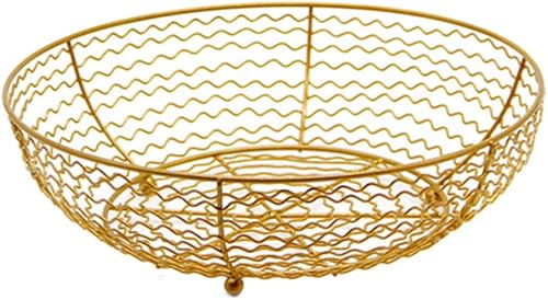 Zerodeko Cesta de frutas de hierro soporte para cuenco de verduras cesta de almacenamiento para lavado de platos bandeja decorativa para pan