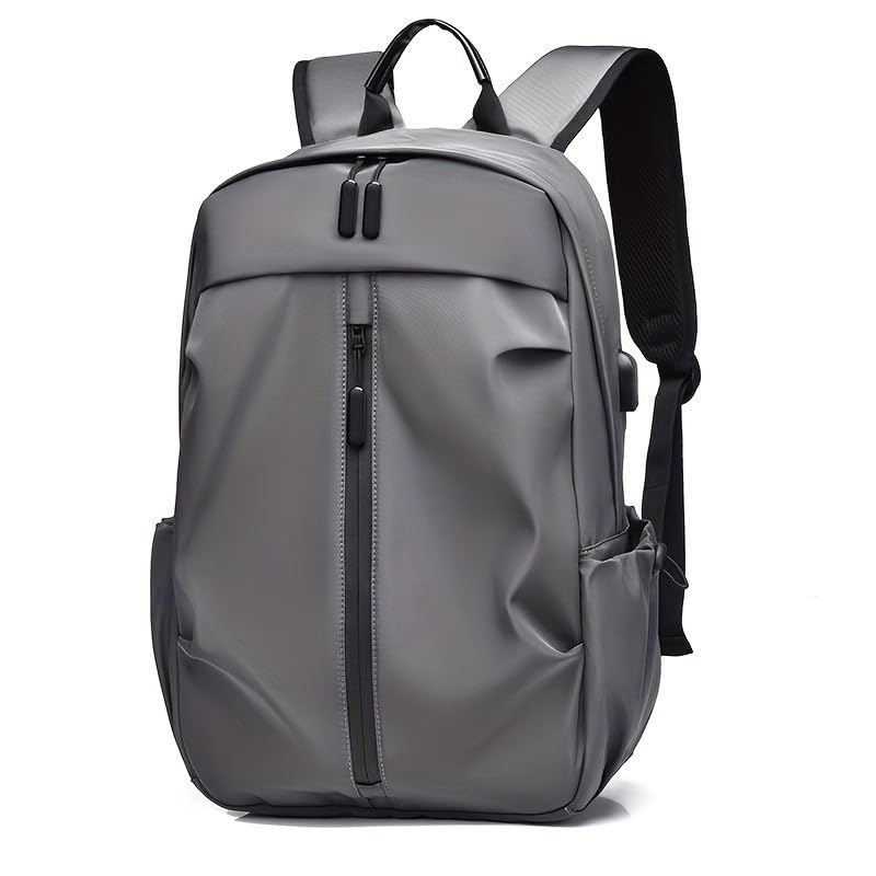 Mochila Viagem ExpansíVel,Mochila Masculina E FemininaversáTil Leve De 20l Escolar Resistente Com Compartimento Para Laptop De Carregamento Usb (Cinza)