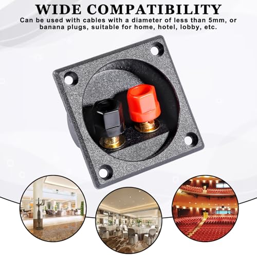 Terminal para caja de altavoz 2 piezas, negro, 2.24 pulg miniatura 5