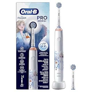 Oral-B Spazzolino Elettrico Ricaricabile Pro Junior con personaggi di Frozen, 2 Testine, da 6 Anni in su. 1 Spazzolino