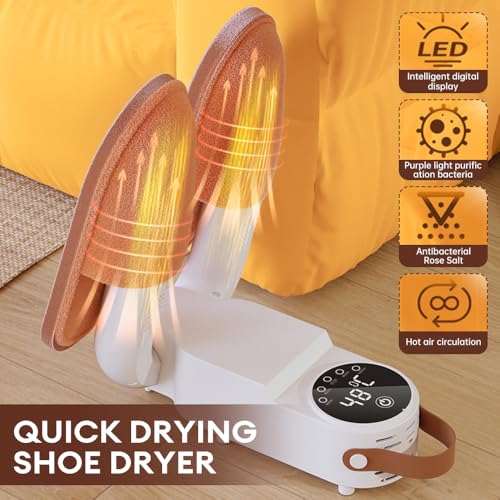 Sèche-chaussures avec minuteur - Chauffe-pieds électrique pour bottes, gants et chaussures de ski - Support réglable, design pliable, fonctionnalité à séchage rapide