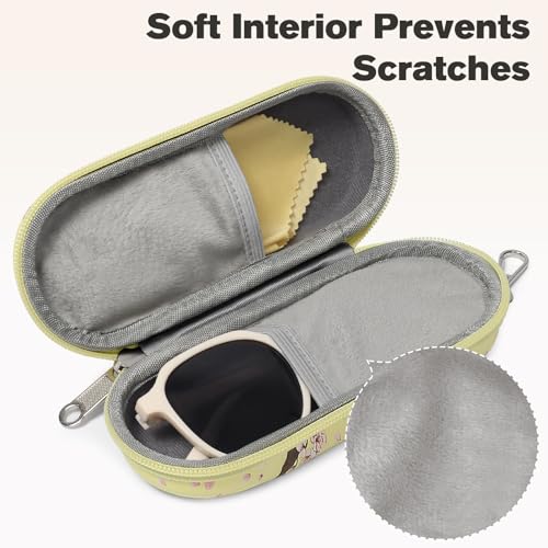 Image of Double Eyeglasses Case, Dual Glasses Sunglasses Organizer with Zipper Closure, Eyewear Storage Box for Men Women Travel